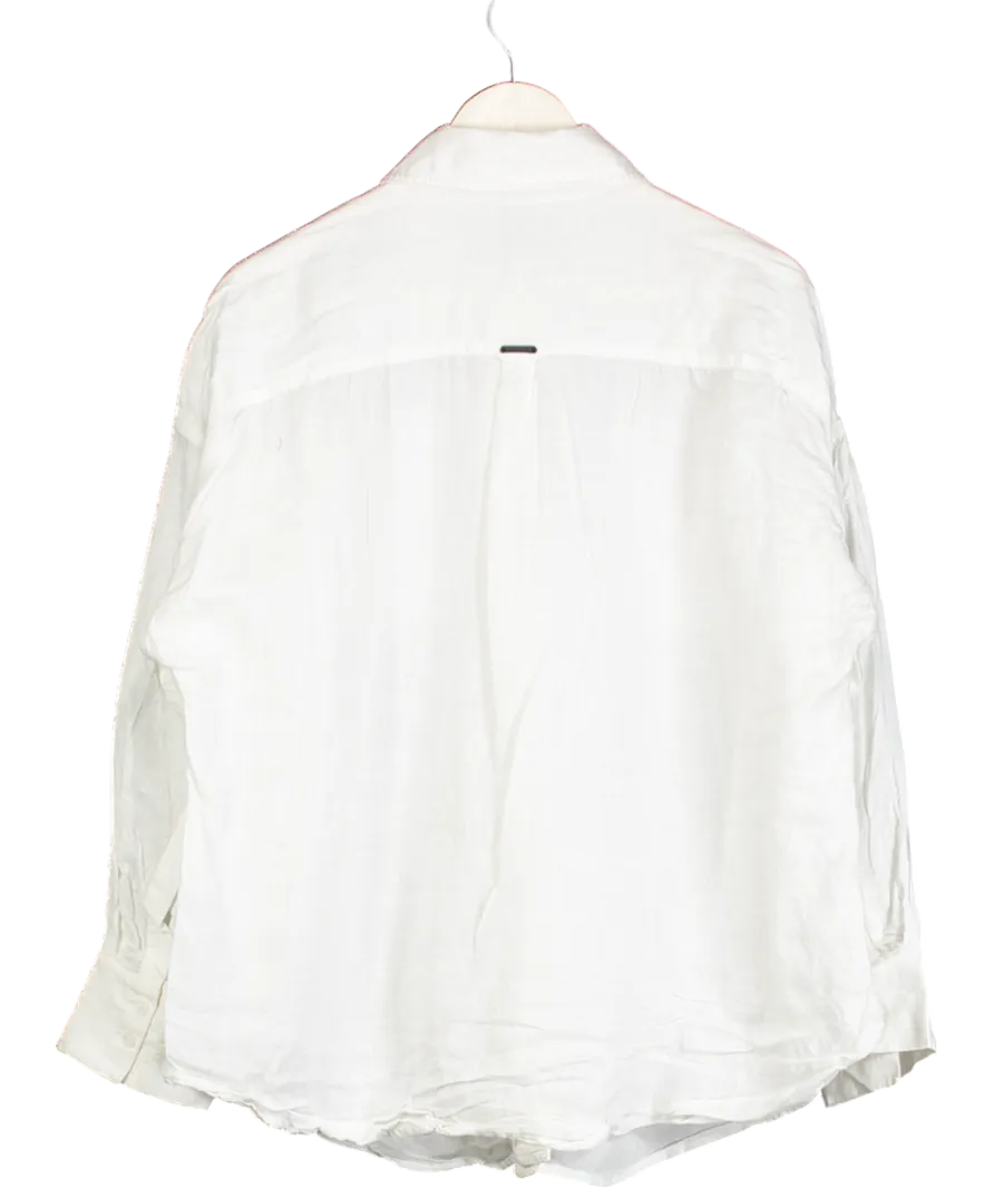 AllSaints White Linen Shirt UK 10
