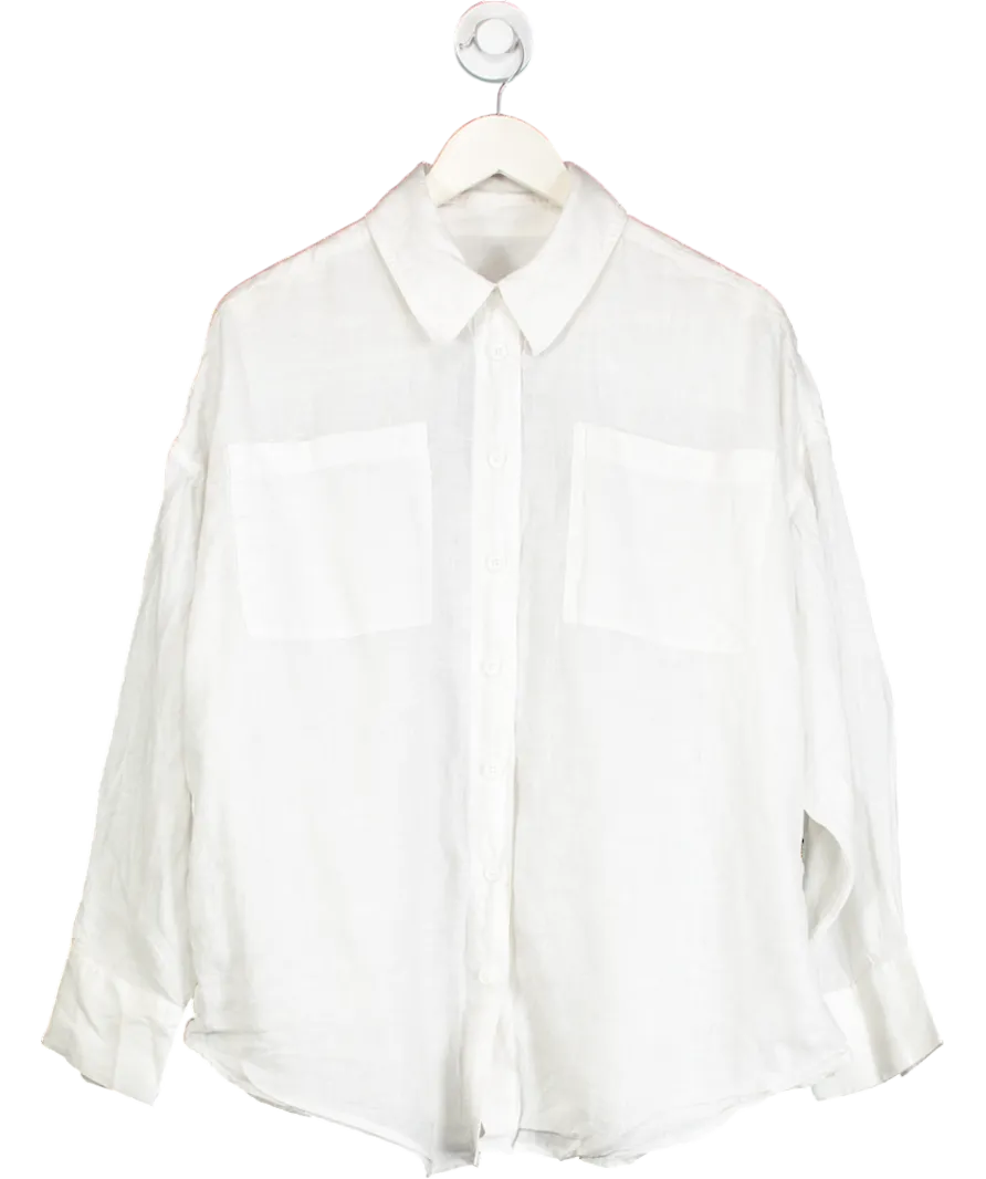 AllSaints White Linen Shirt UK 10