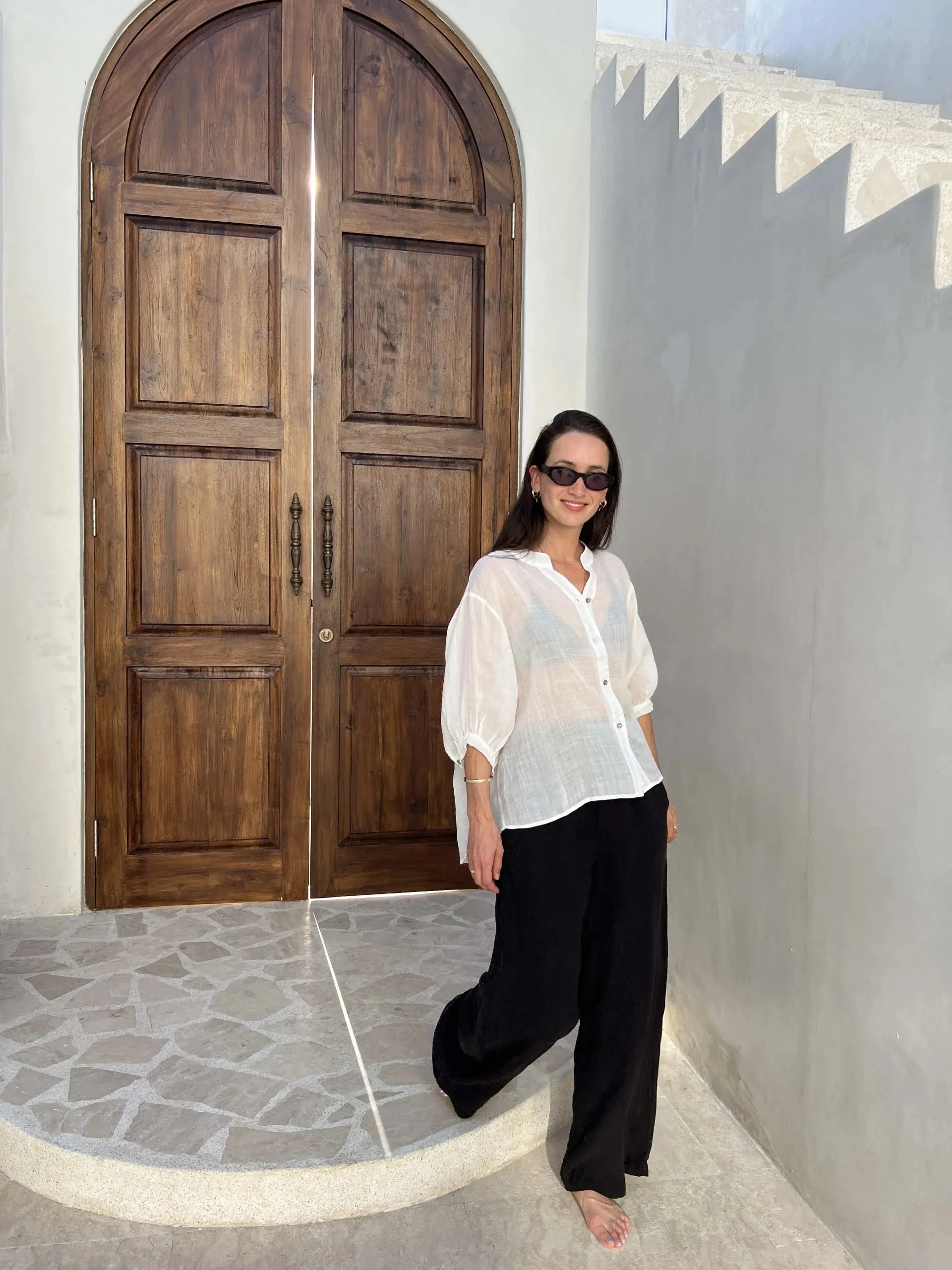 Aurora Sheer Linen Top