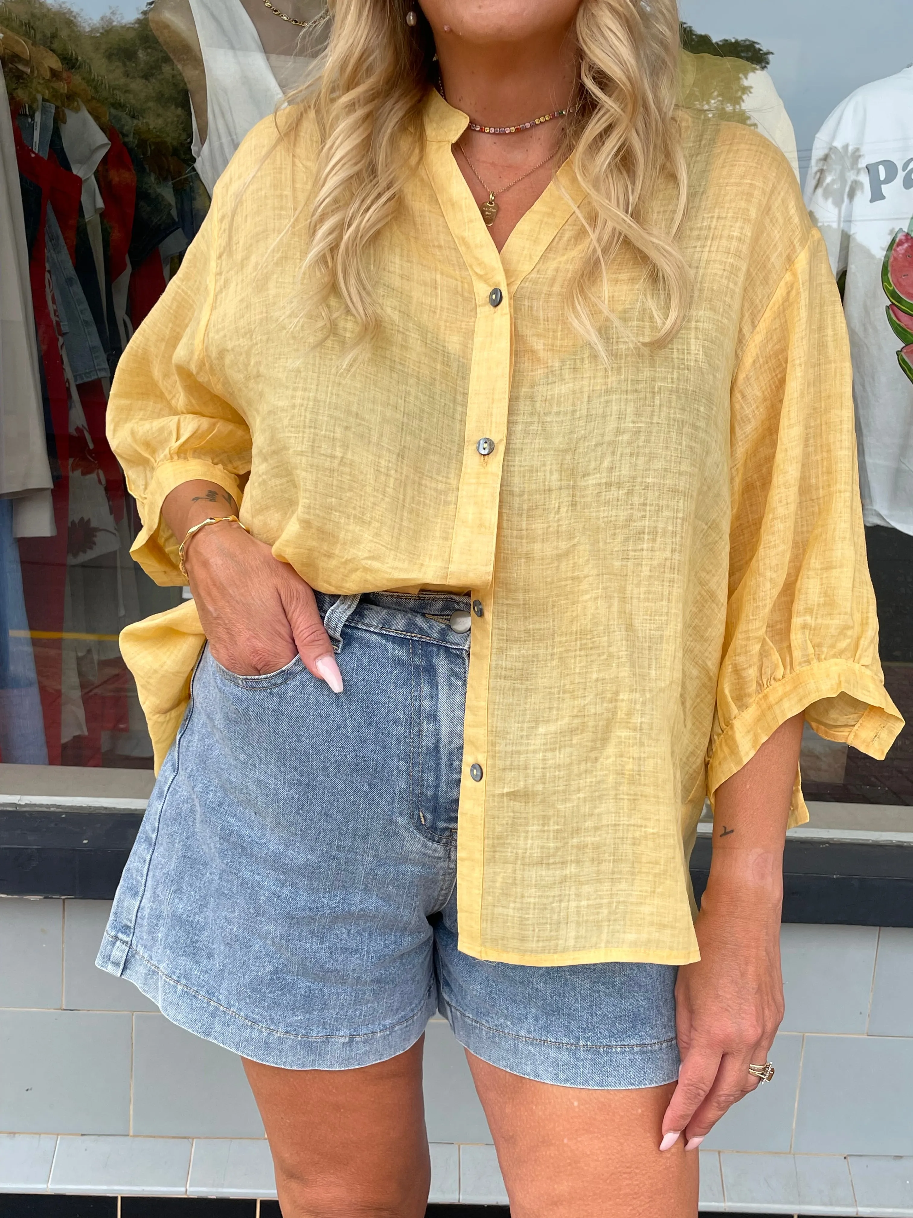 Aurora Sheer Linen Top