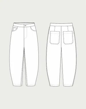 Barrel Leg Trousers Sewing Pattern, The Assembly Line