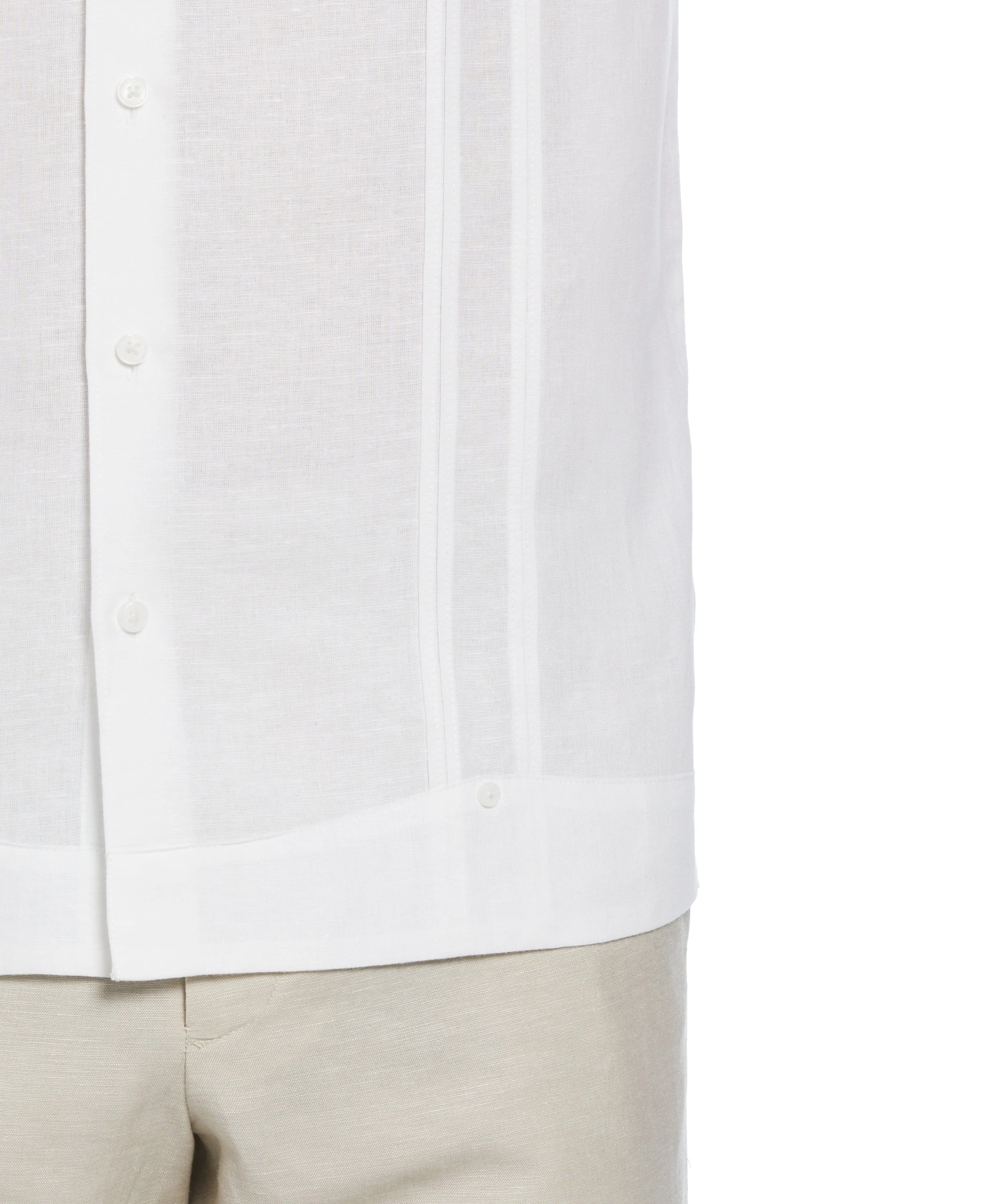 Big & Tall Linen Blend No Pocket Guayabera Shirt