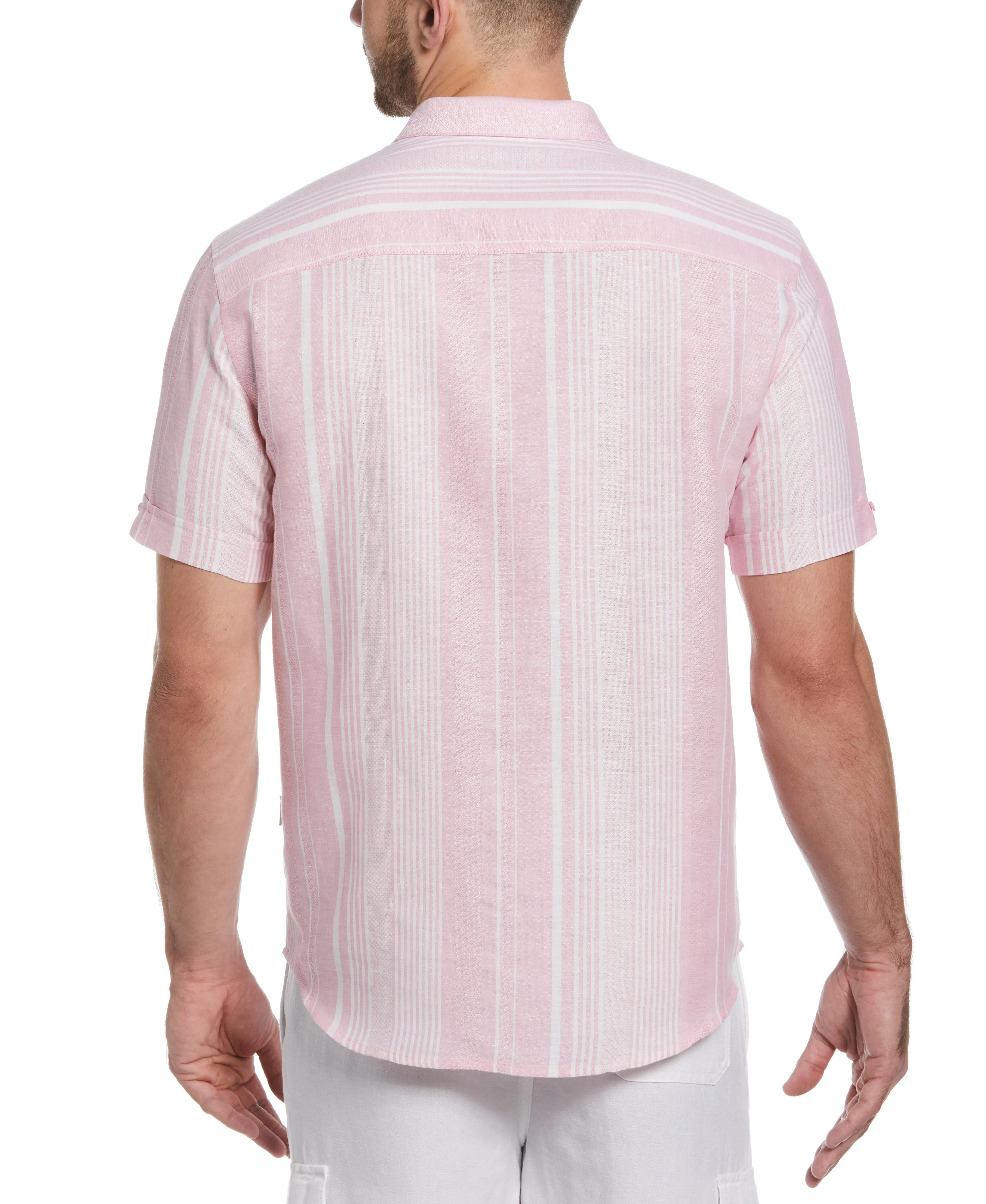 Big & Tall Yarn Dye Textured Stripe Shirt
