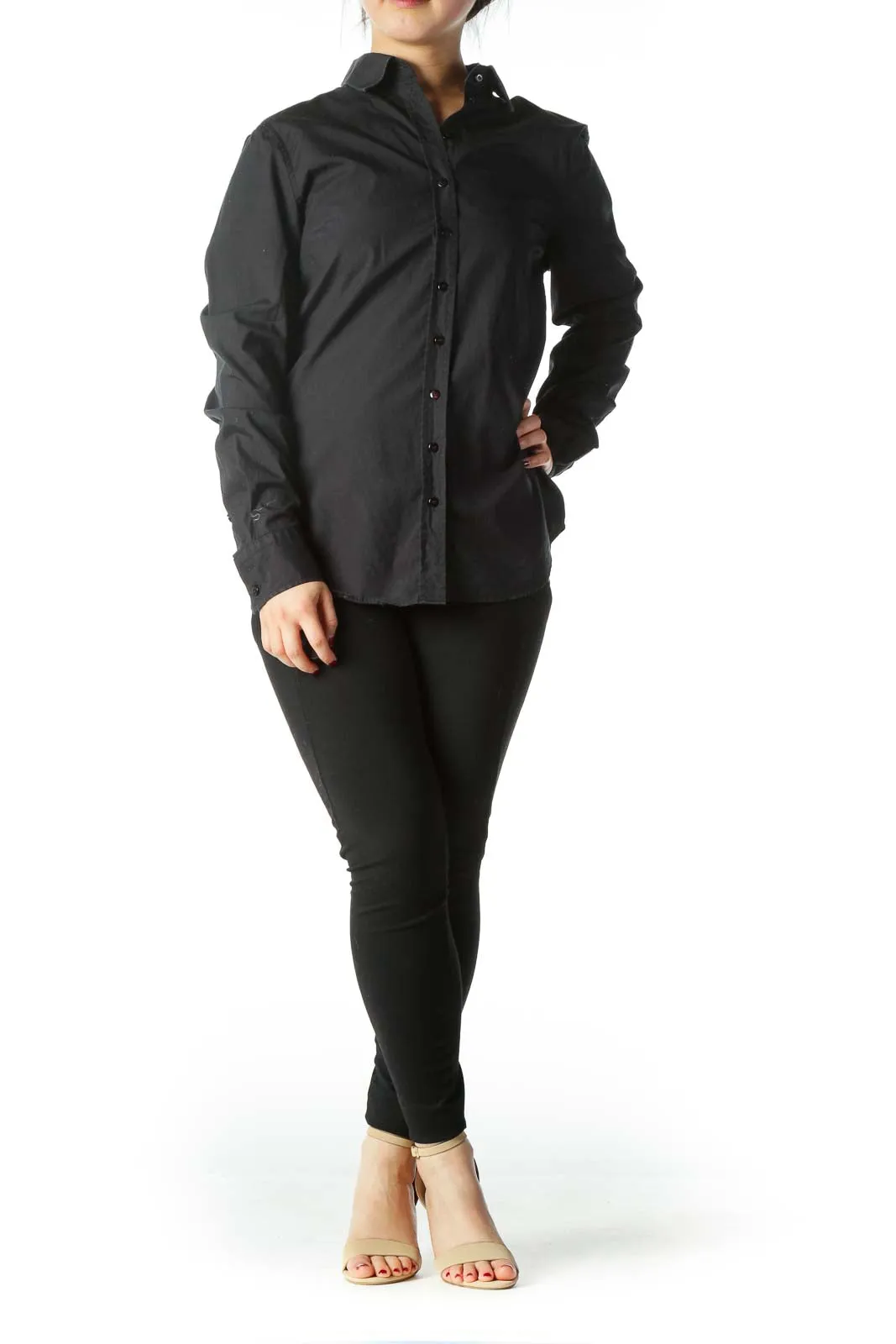 Black Button Down Collar Shirt