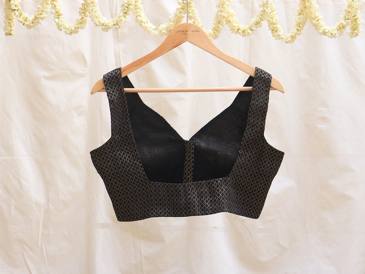 Black, crepe silk, Katori blouse