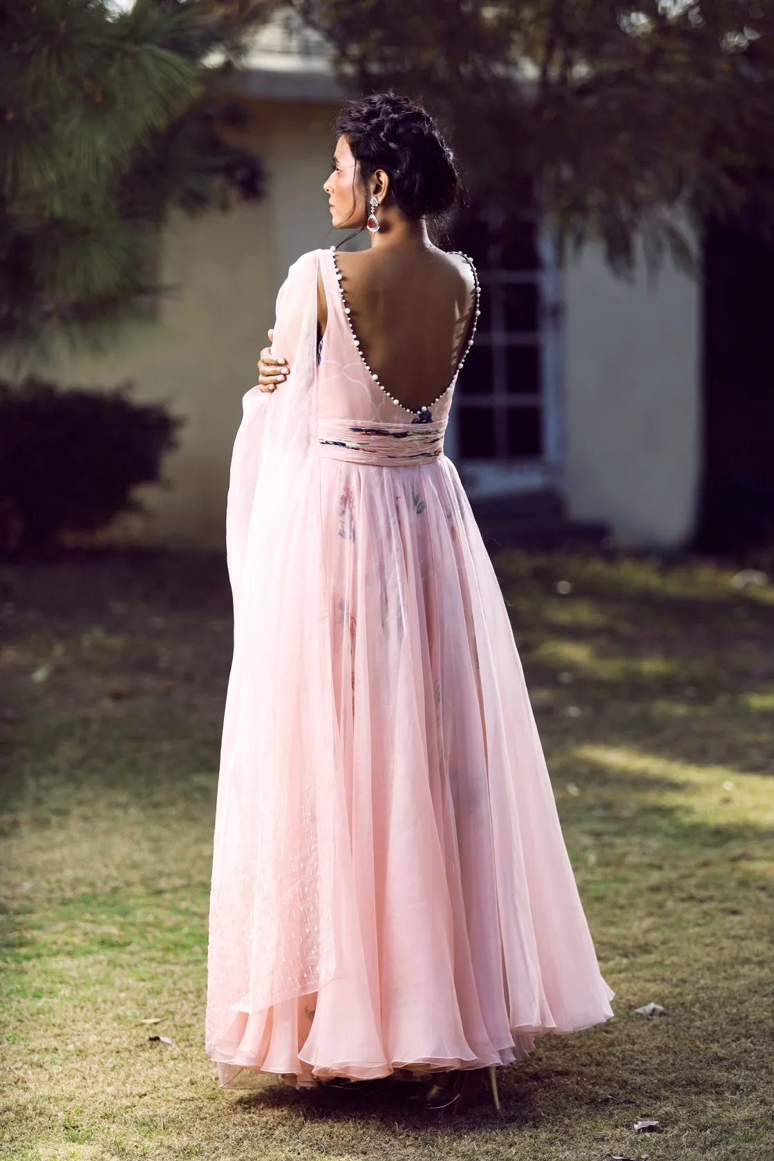 Blush slit anarkali