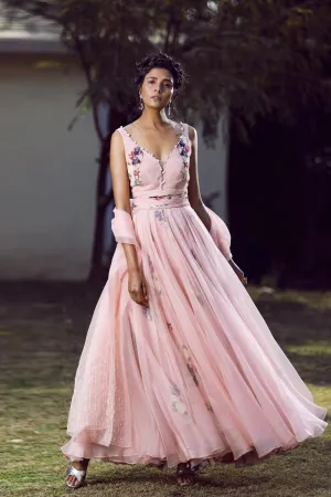 Blush slit anarkali
