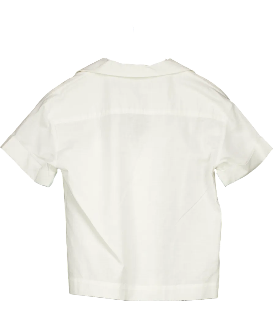 BOA White Linen Short Sleeve Bowling Shirt UK XS