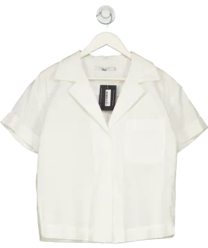 BOA White Linen Short Sleeve Bowling Shirt UK XS