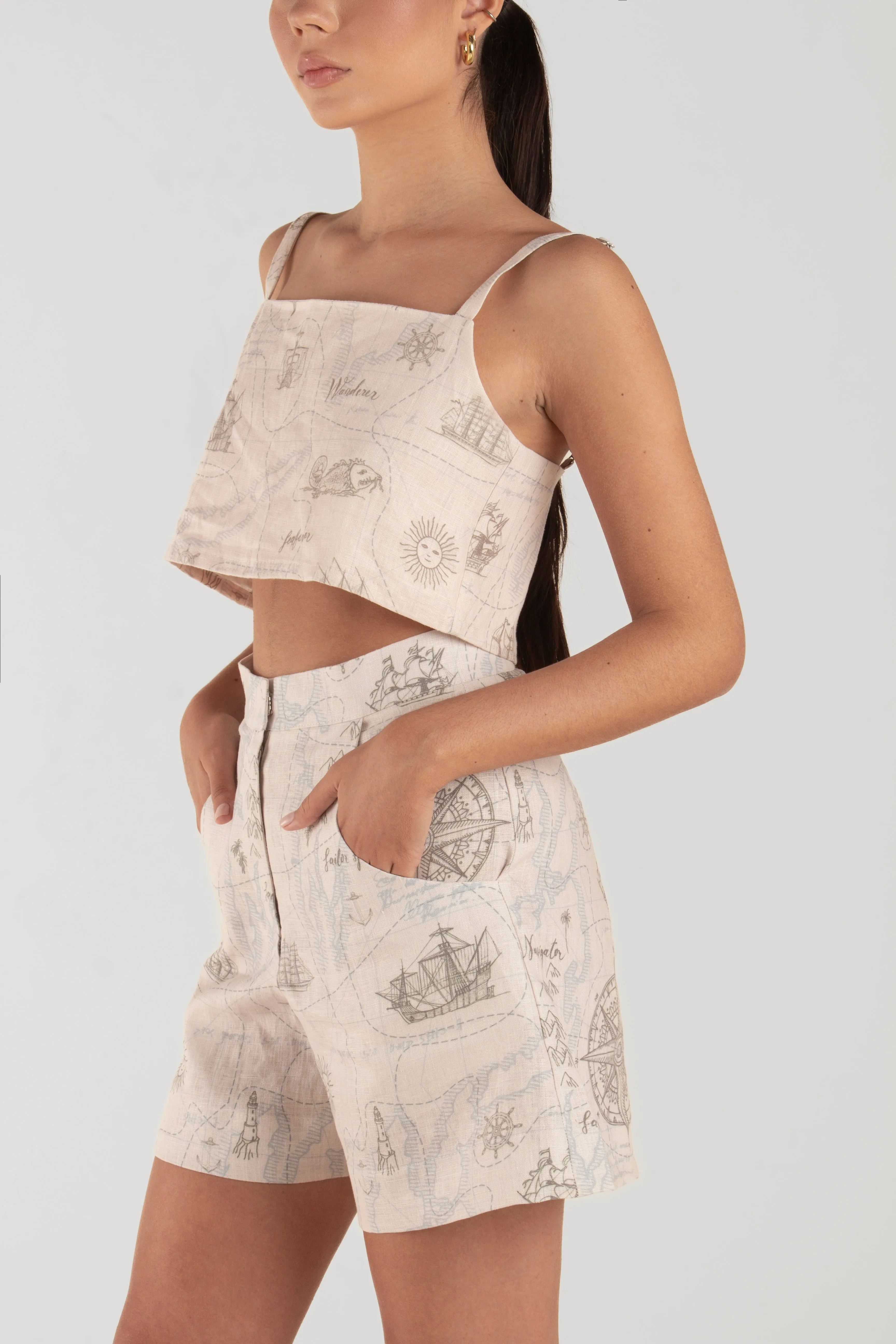 Chloe Linen Crop Top