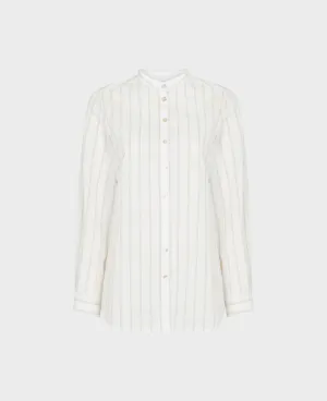 Cotton Blend Long Sleeve Stripe Shirt