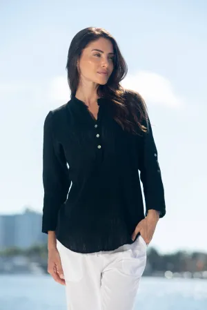 Cotton Natural Linda Top Cotton Henley