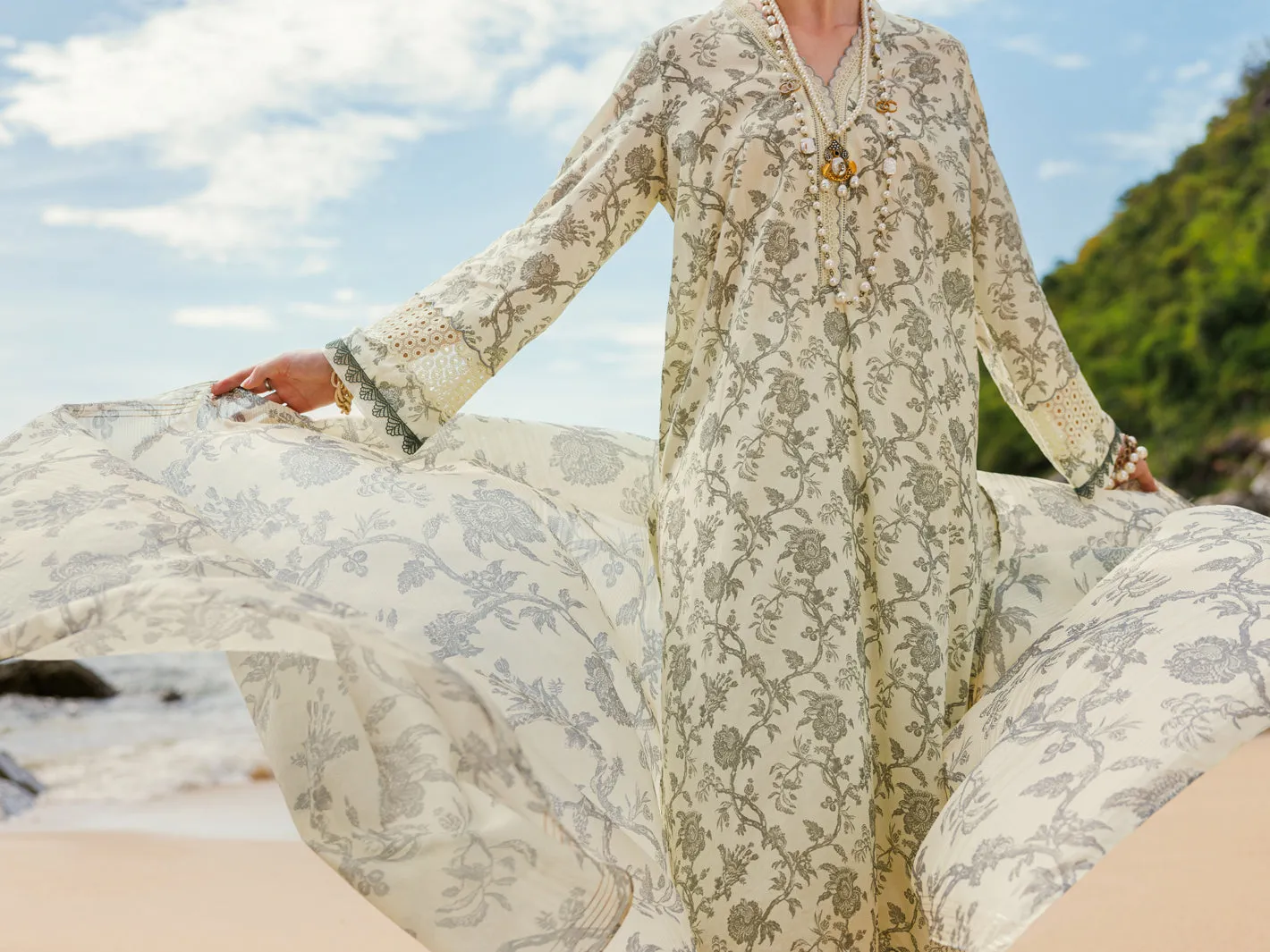 Cream Lawn 3 Piece Unstitched - ALP-3PS-1806