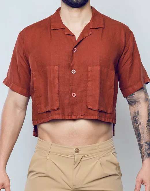 Cropped Linen Shirt