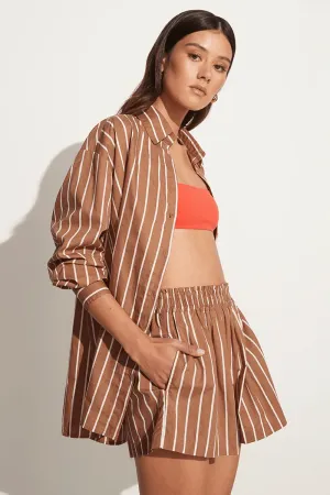 Daija Shirt Adia Stripe Print - Hazelnut