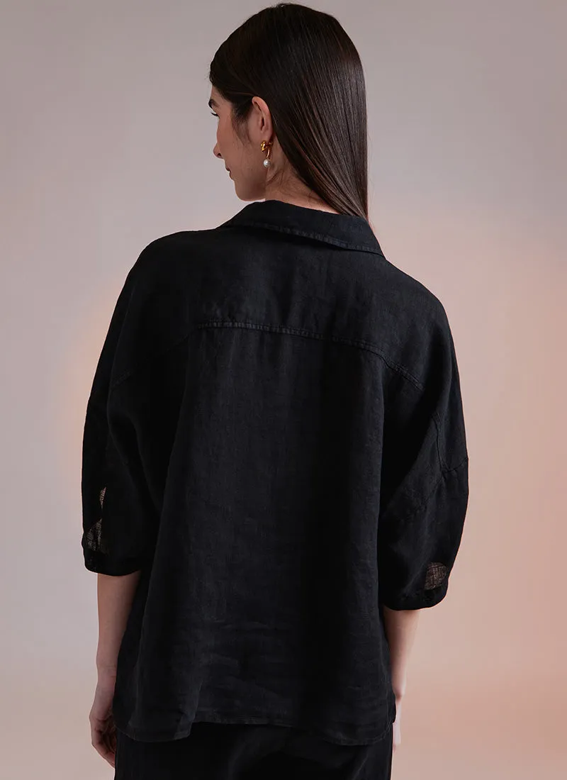 Dario Cropped Wide Short-Sleeve Shirt
