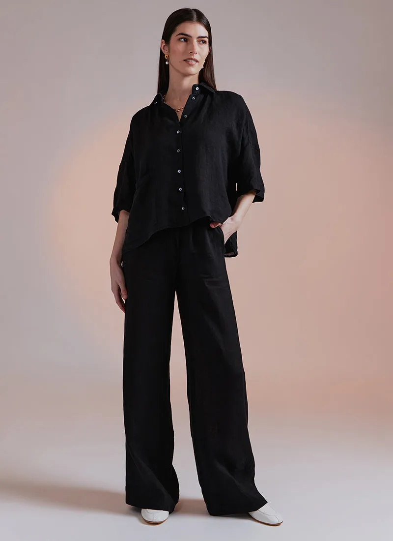 Dario Cropped Wide Short-Sleeve Shirt