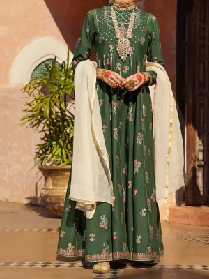 Dark Green Cambric 3 Piece Unstitched - ALP-3PS-1522