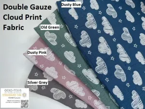 Double Gauze Cloud Print Fabric