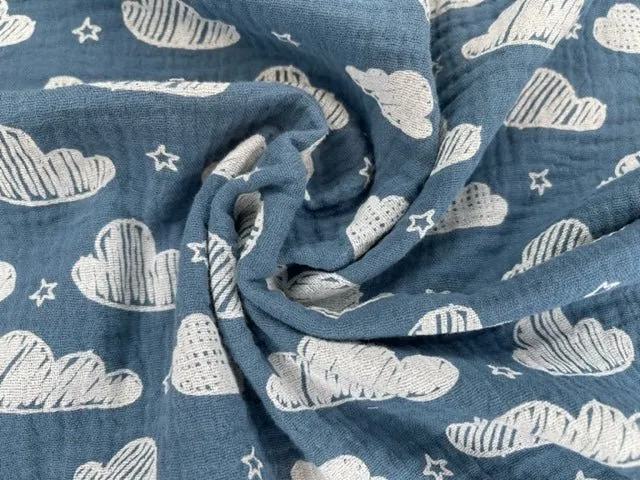 Double Gauze Cloud Print Fabric