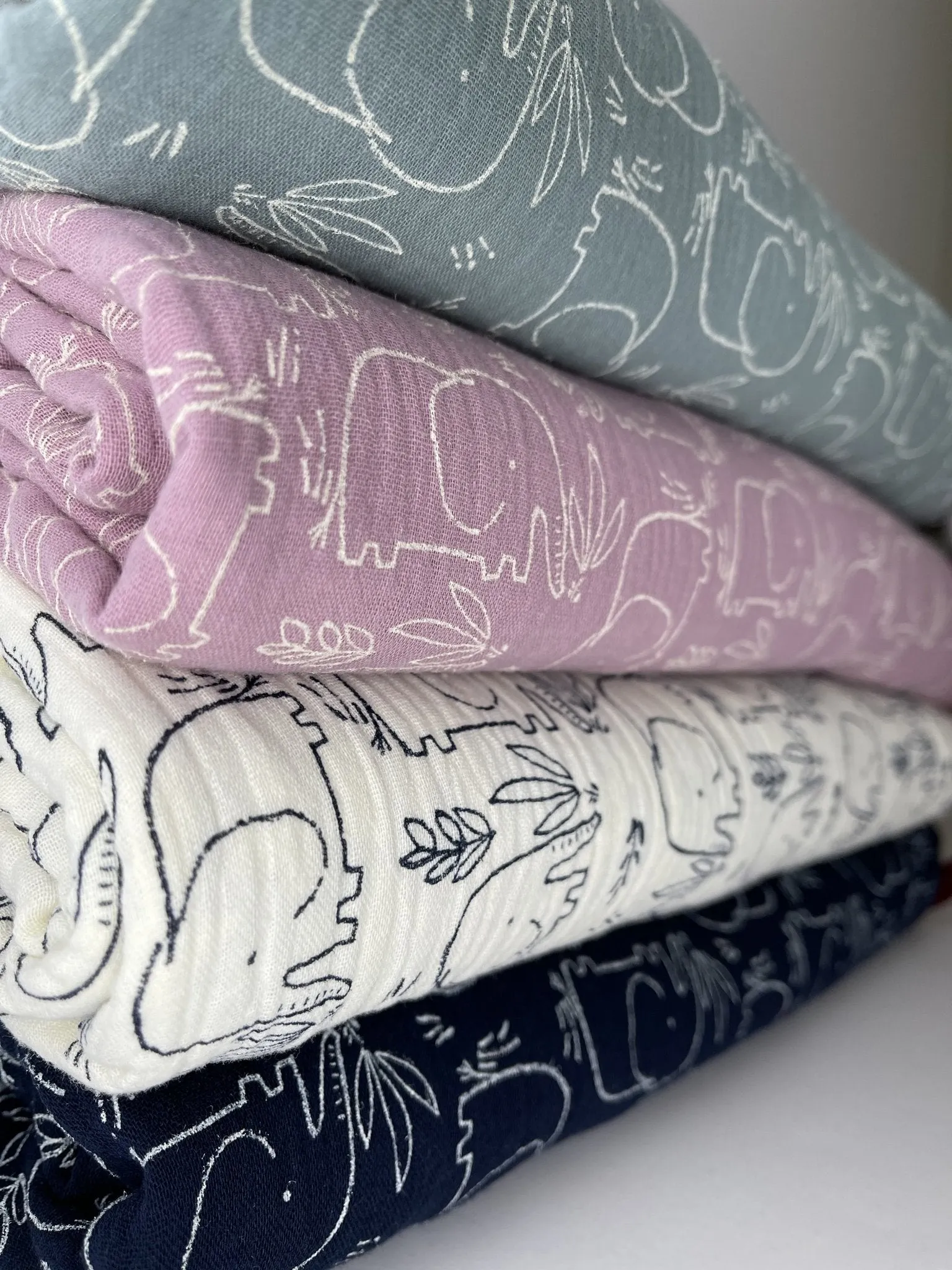 Double layered gauze muslin fabric with elephant print
