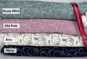 Double layered gauze muslin fabric with elephant print