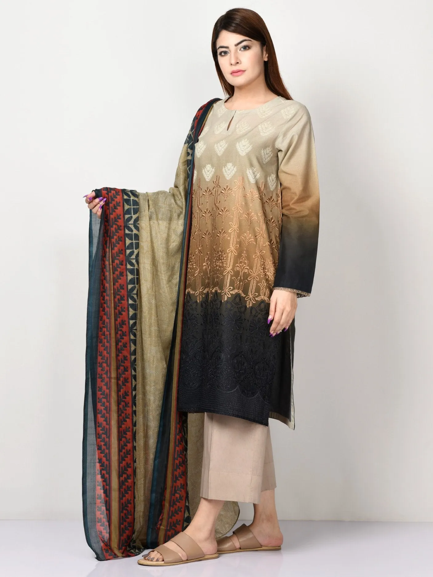 Embroidered Cambric Suit