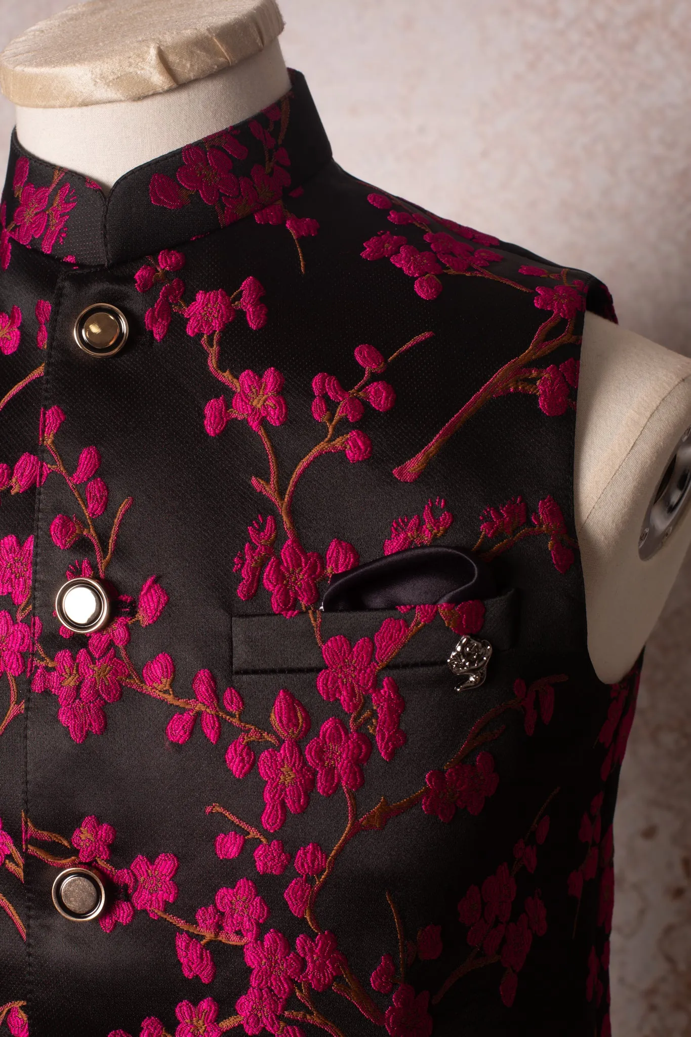 Floral weave waistcoat N9_1781