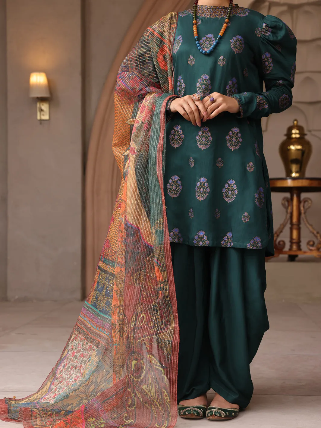 Green Viscose 3 Piece Unstitched - ALP-3PS-1646