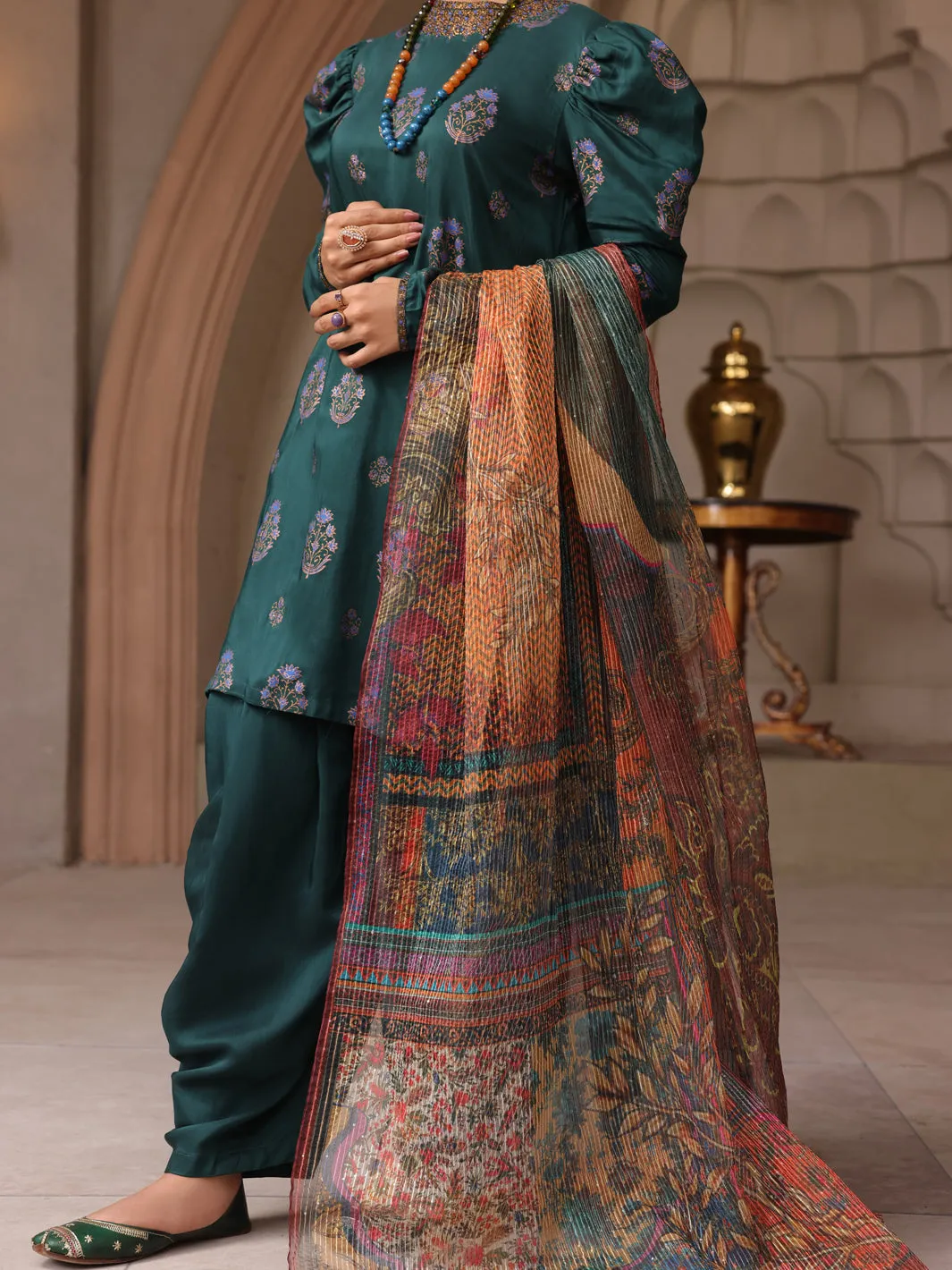 Green Viscose 3 Piece Unstitched - ALP-3PS-1646