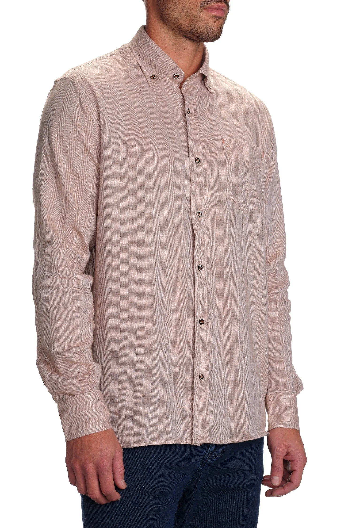 Herringbone Linen Blend Shirt