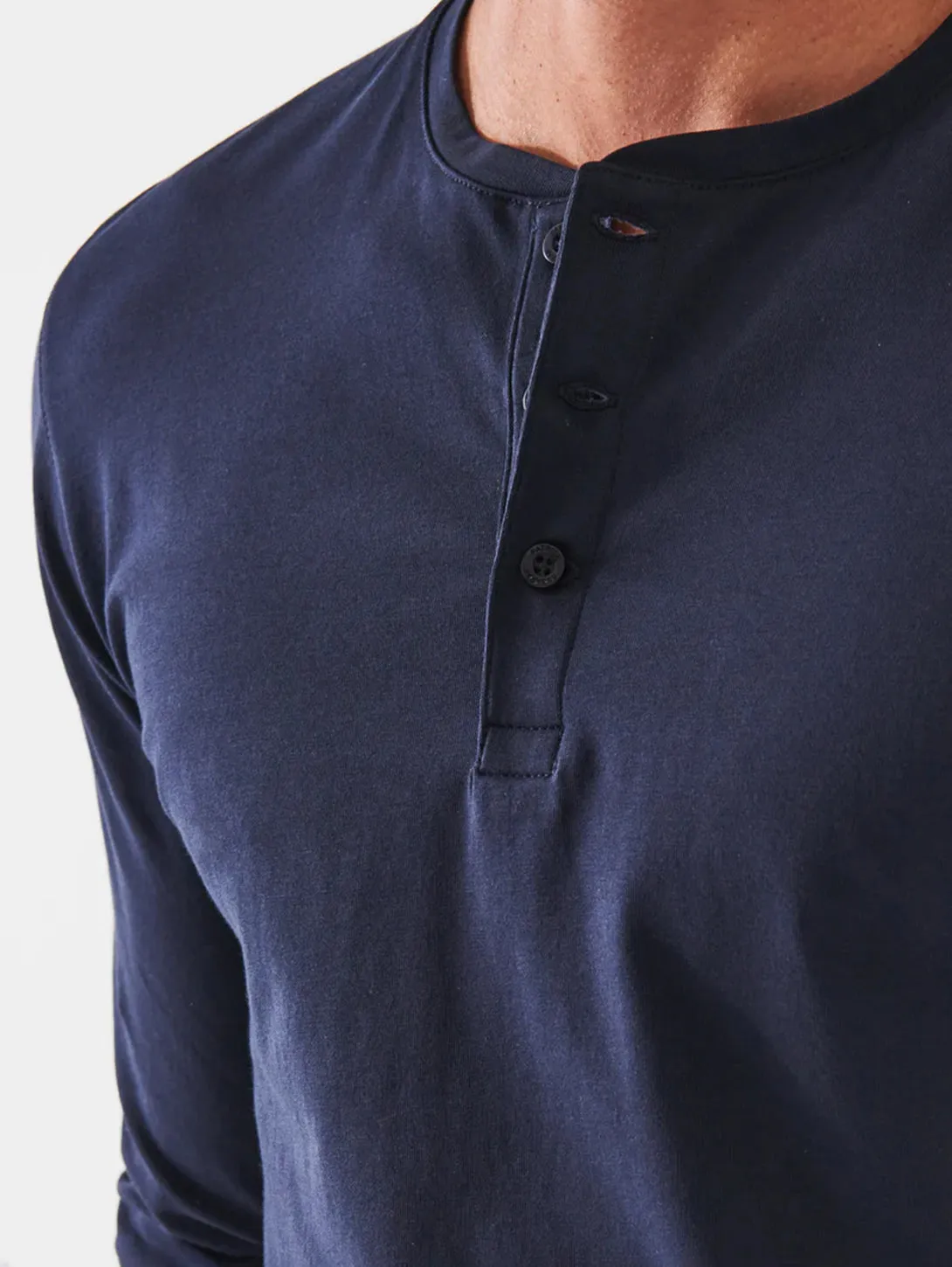 Iconic Pima Stretch Henley - Midnight