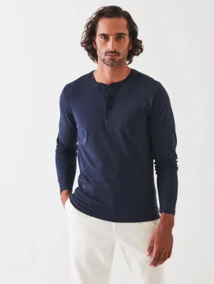 Iconic Pima Stretch Henley - Midnight