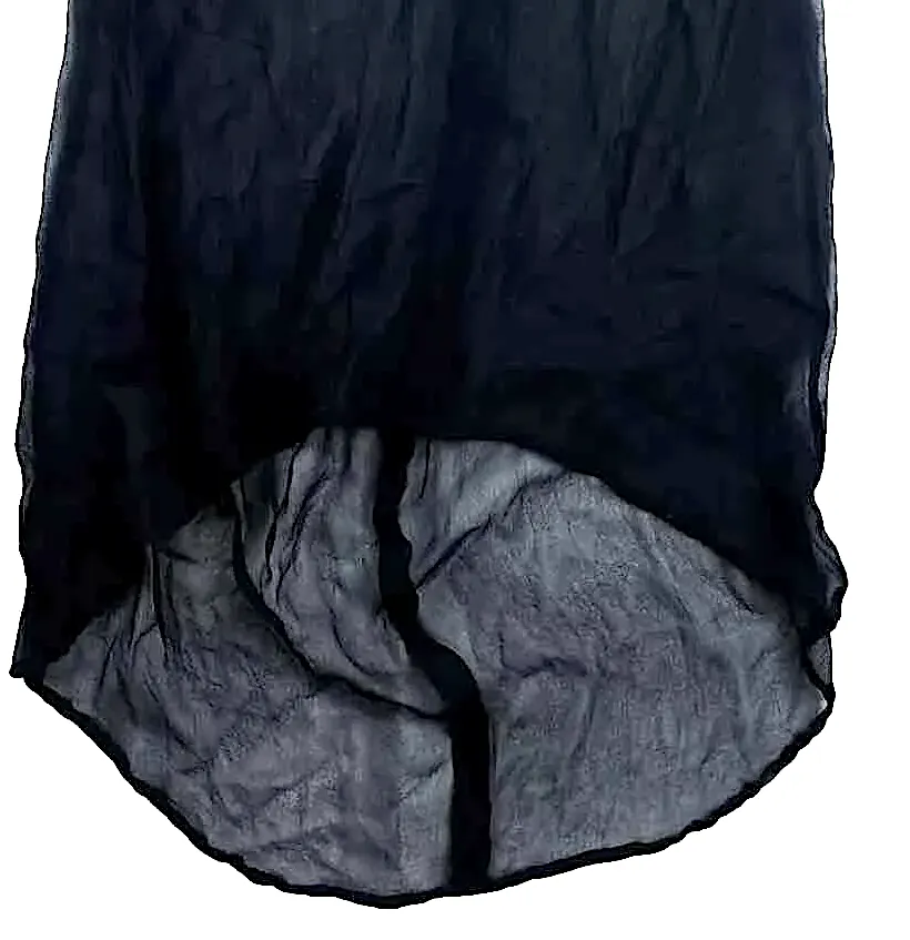 Isabel Benenato Italy.  Dark Blue Sleeveless Silk High Neck Layered Top Blouse / Tunic