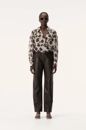 Jil Top Chocolate Floral Print