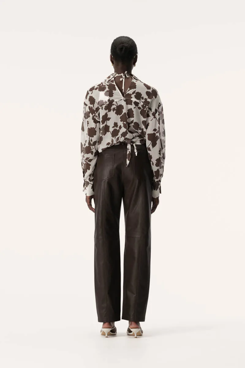 Jil Top Chocolate Floral Print