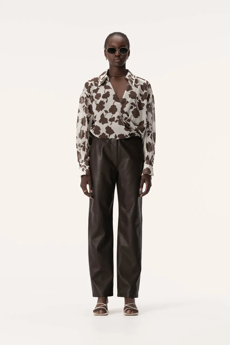 Jil Top Chocolate Floral Print