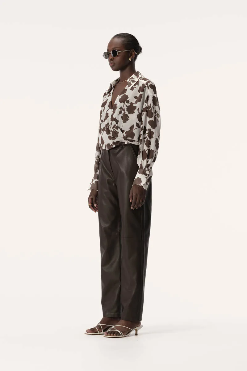 Jil Top Chocolate Floral Print