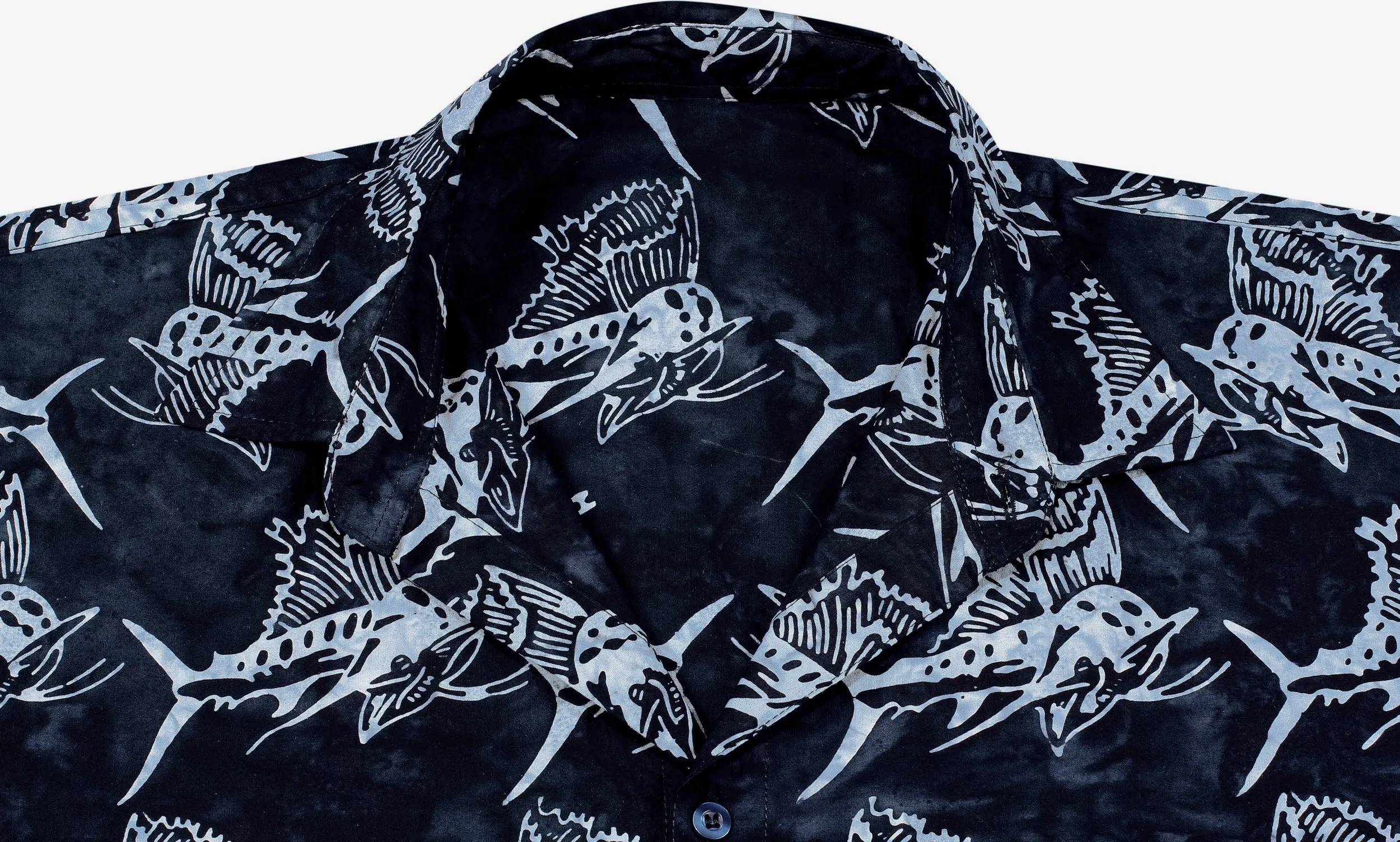 LA LEELA Men's Wear Summer Everyday Essentials Holiday Casual  Shirt 100% NATURAL COTTON  Hand Printed Black Grey Hawaiian shirt