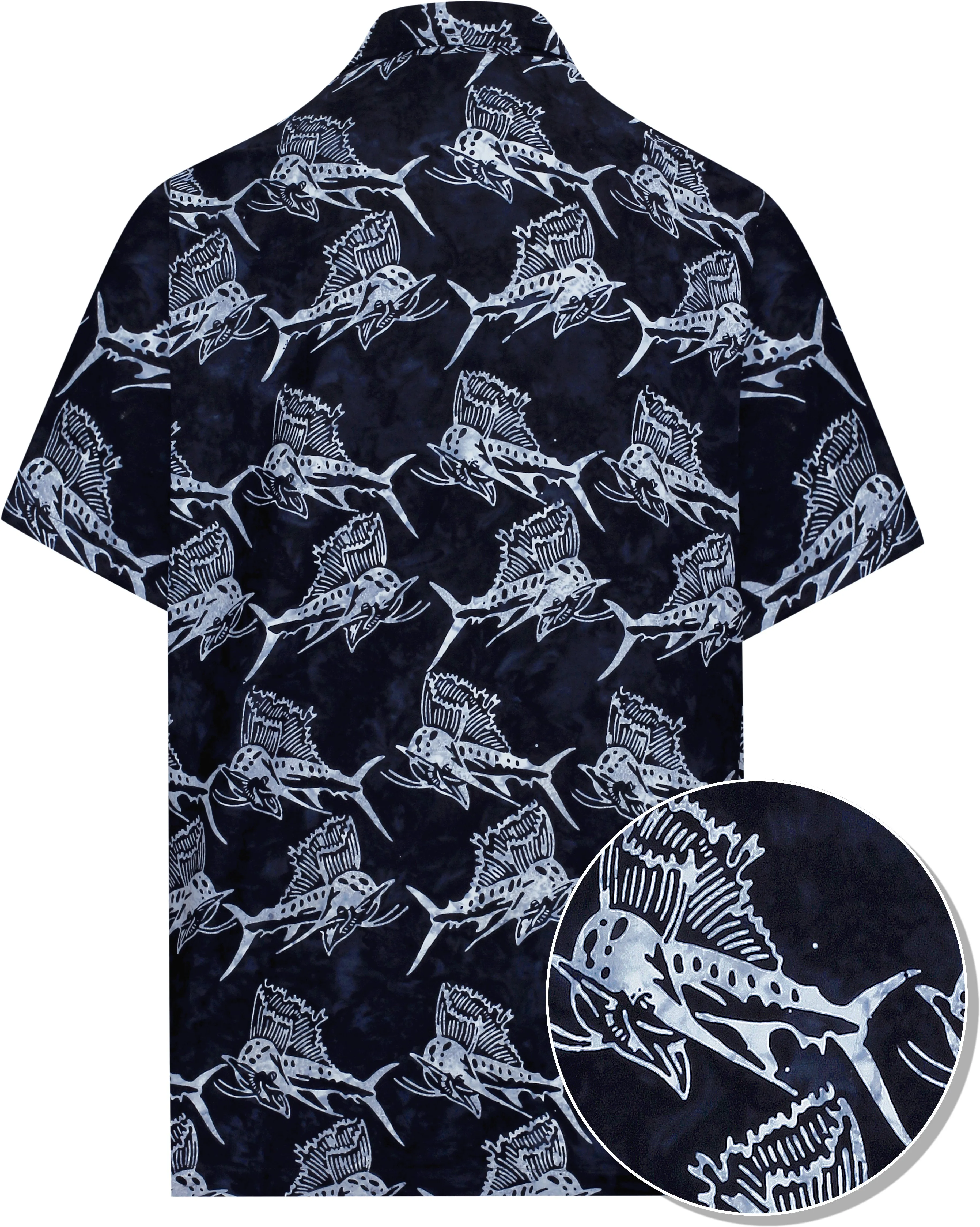 LA LEELA Men's Wear Summer Everyday Essentials Holiday Casual  Shirt 100% NATURAL COTTON  Hand Printed Black Grey Hawaiian shirt