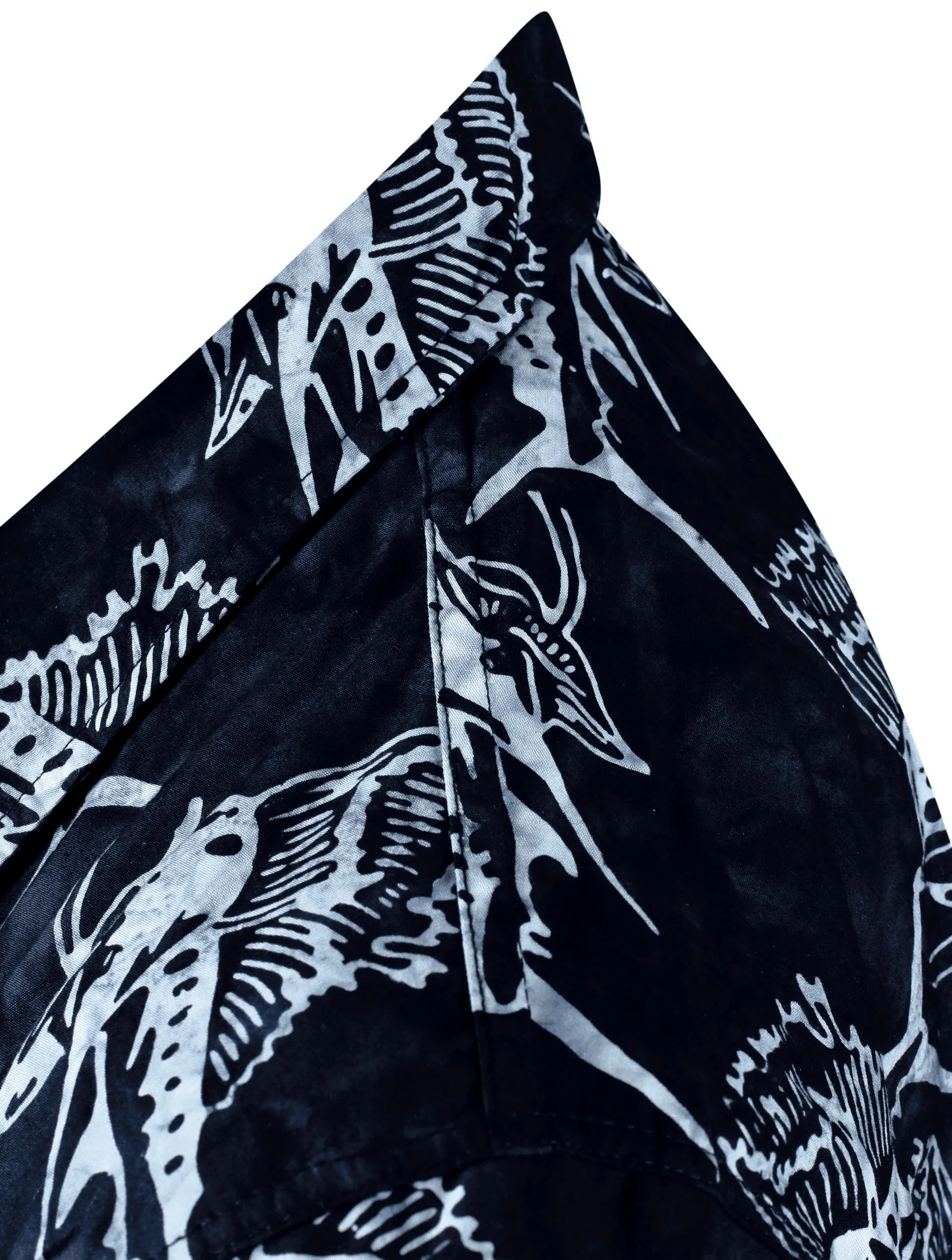 LA LEELA Men's Wear Summer Everyday Essentials Holiday Casual  Shirt 100% NATURAL COTTON  Hand Printed Black Grey Hawaiian shirt