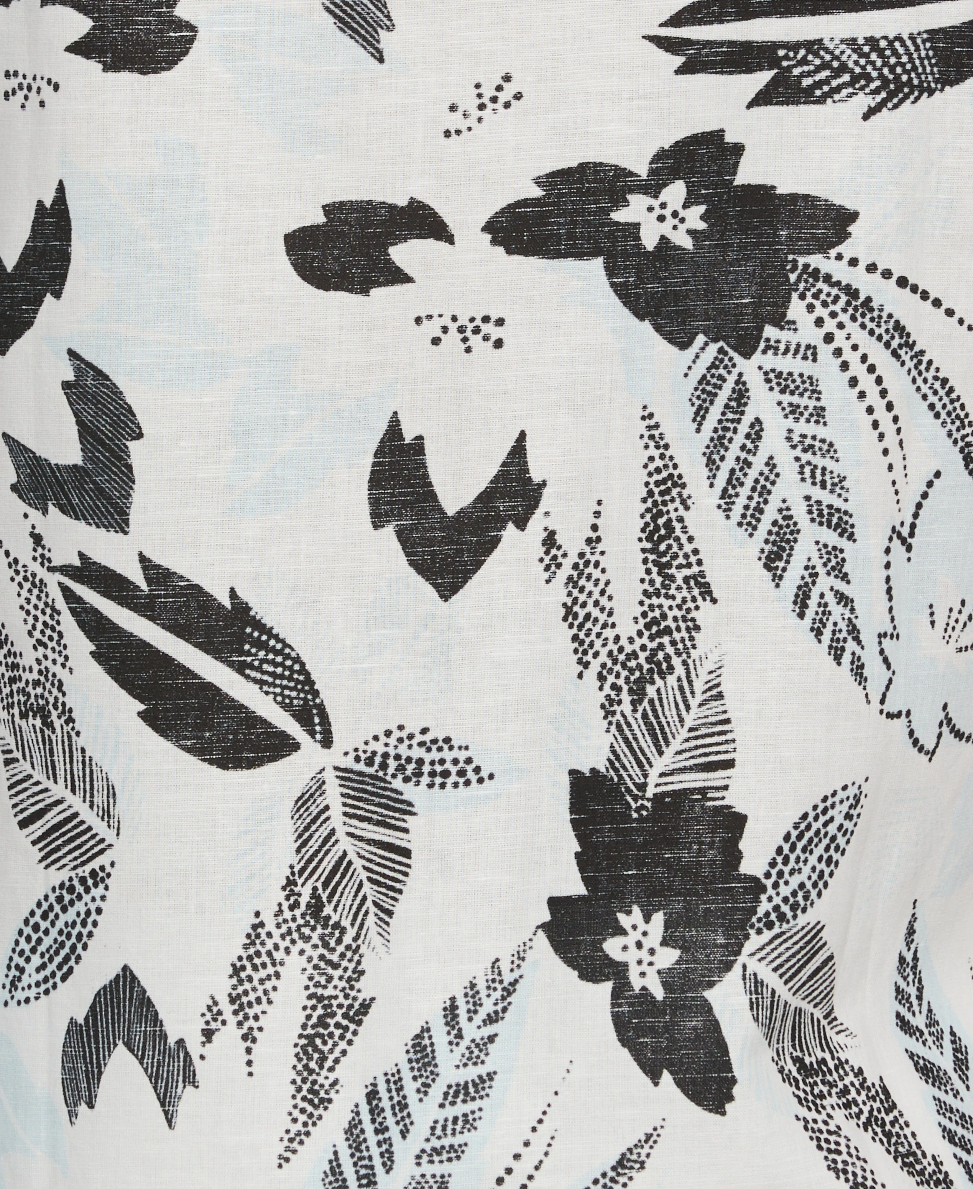 Linen Blend Abstract Floral Print Shirt