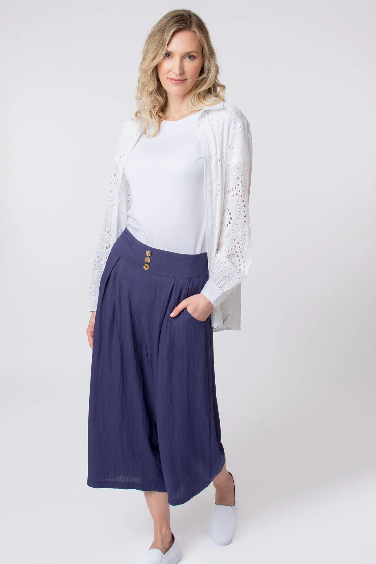 Linen mix culotte