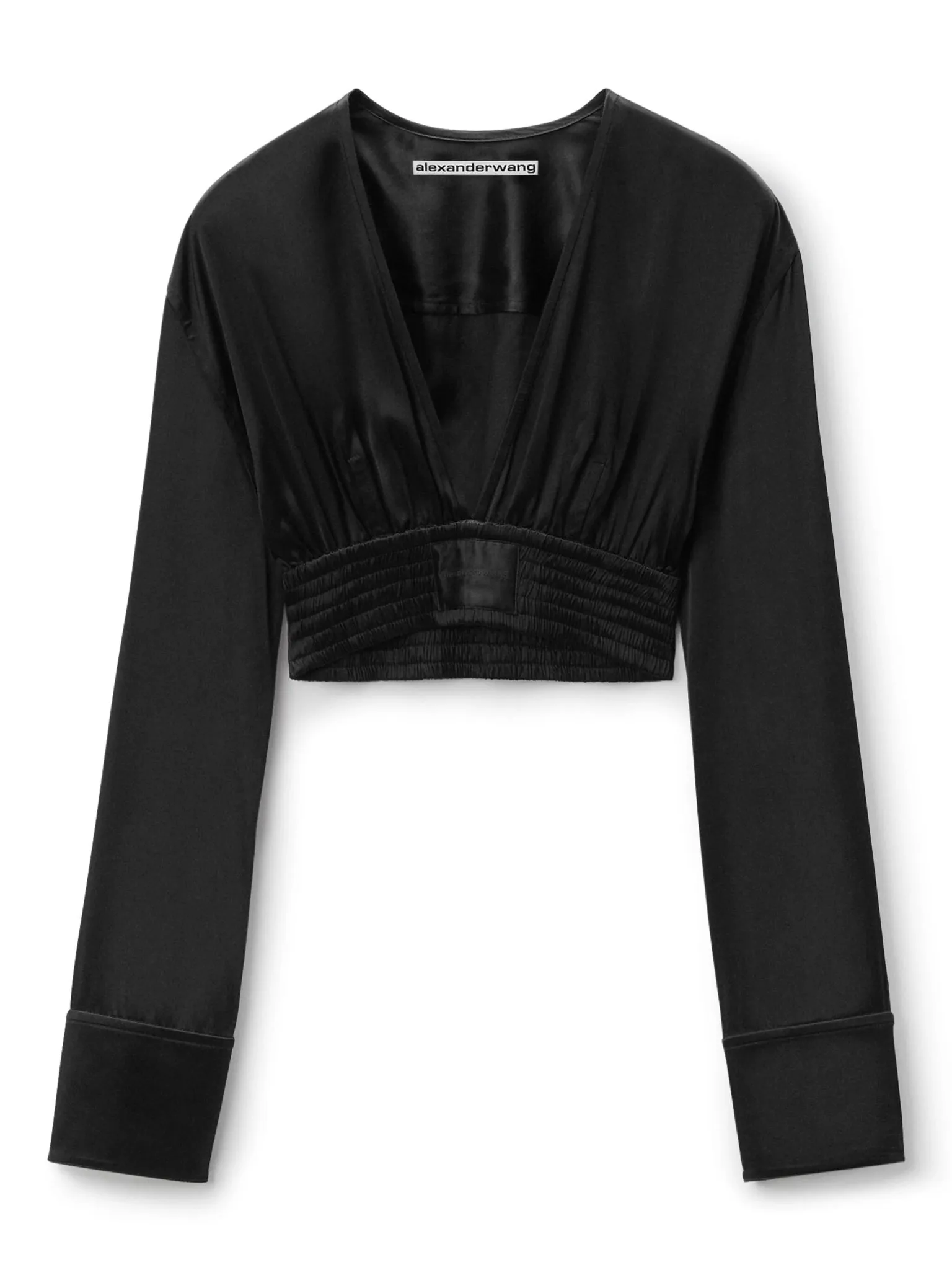 long-sleeve cropped blouse
