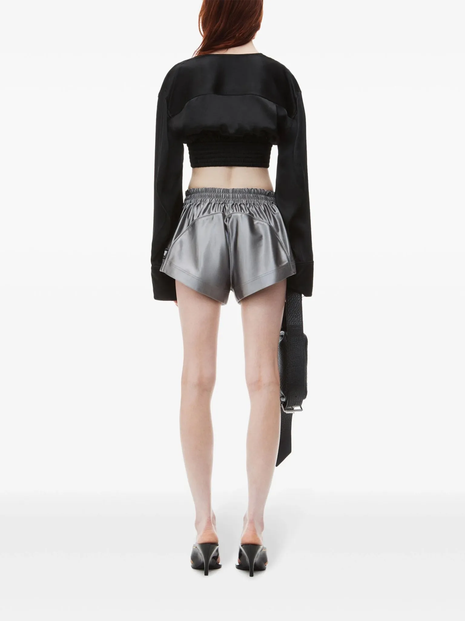 long-sleeve cropped blouse