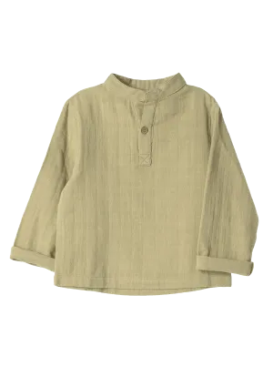 Long sleeve shirt Play of Colors Sage-green organic muslin