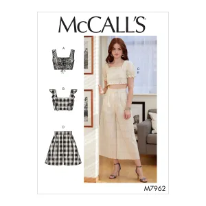 M7962 Misses' Tops, Shorts and Pants