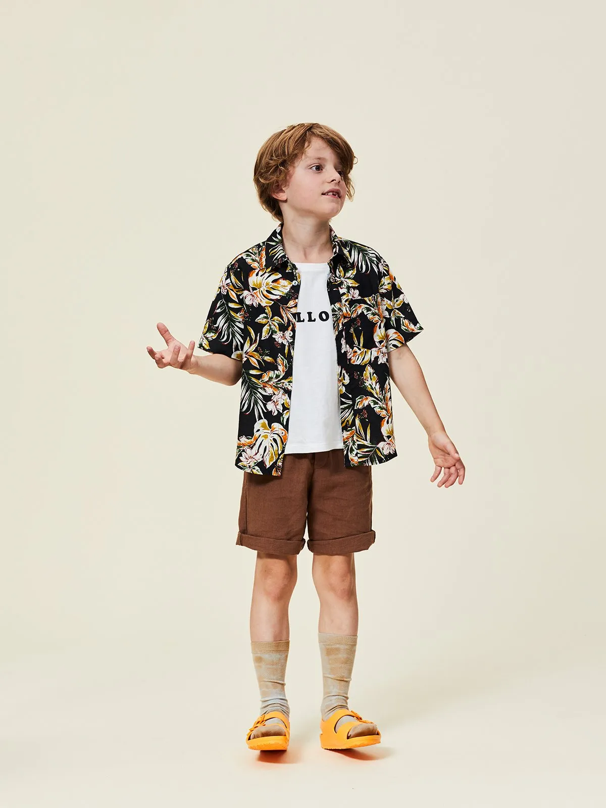 maed for mini flower flamingo shirt