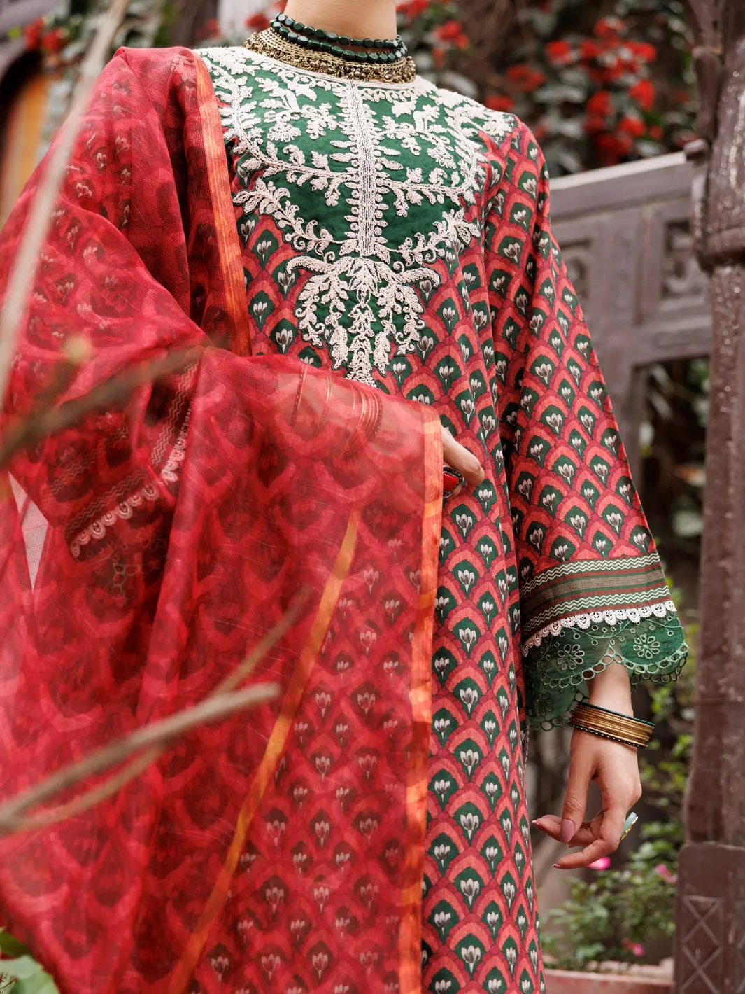 Maroon Cambric 3 Piece Unstitched - ALP-3PS-1877