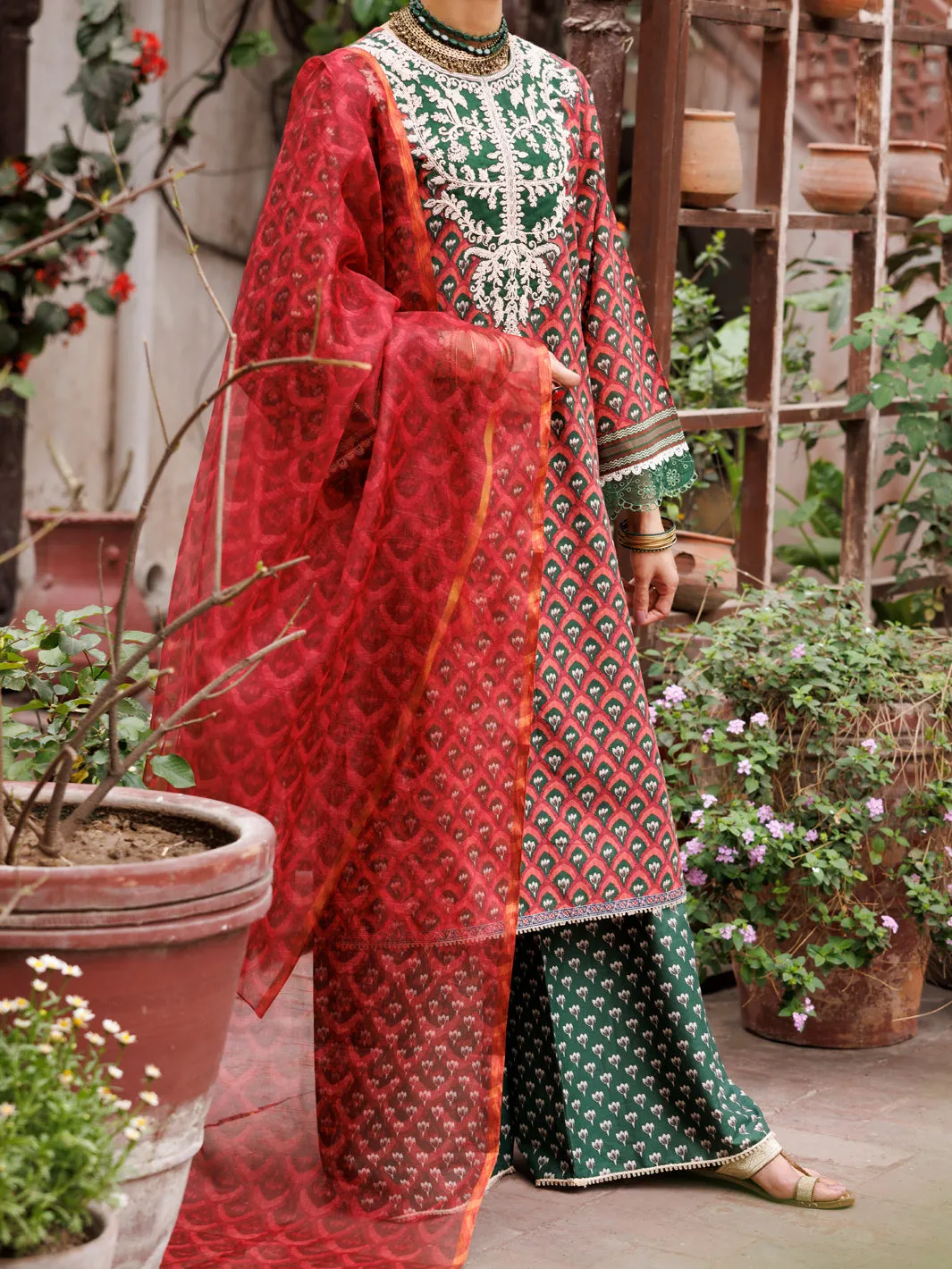 Maroon Cambric 3 Piece Unstitched - ALP-3PS-1877